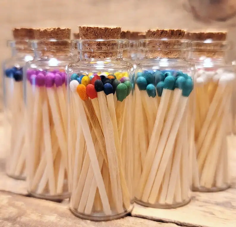 Household Colorful Wholesale Price Gift Matches in Glass Jar Quality Luxury Home Decor Prompt Match Striker Jar