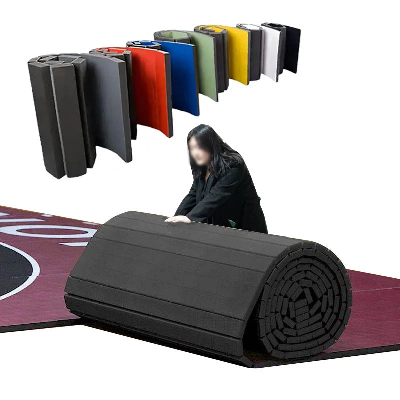 PVC or Carpet Tatami Flexible Roll BJJ Jiu-jitsu Mat Martial Arts 10x10 Wrestling Flexi Roll Out Mats for Judo