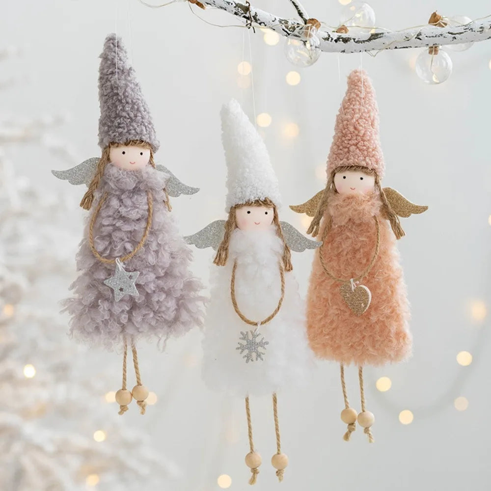 2024 Christmas Decoration Creative Angel Girl Pendant Plush Angel Doll Christmas Tree Decoration Pendant Christmas Ornament