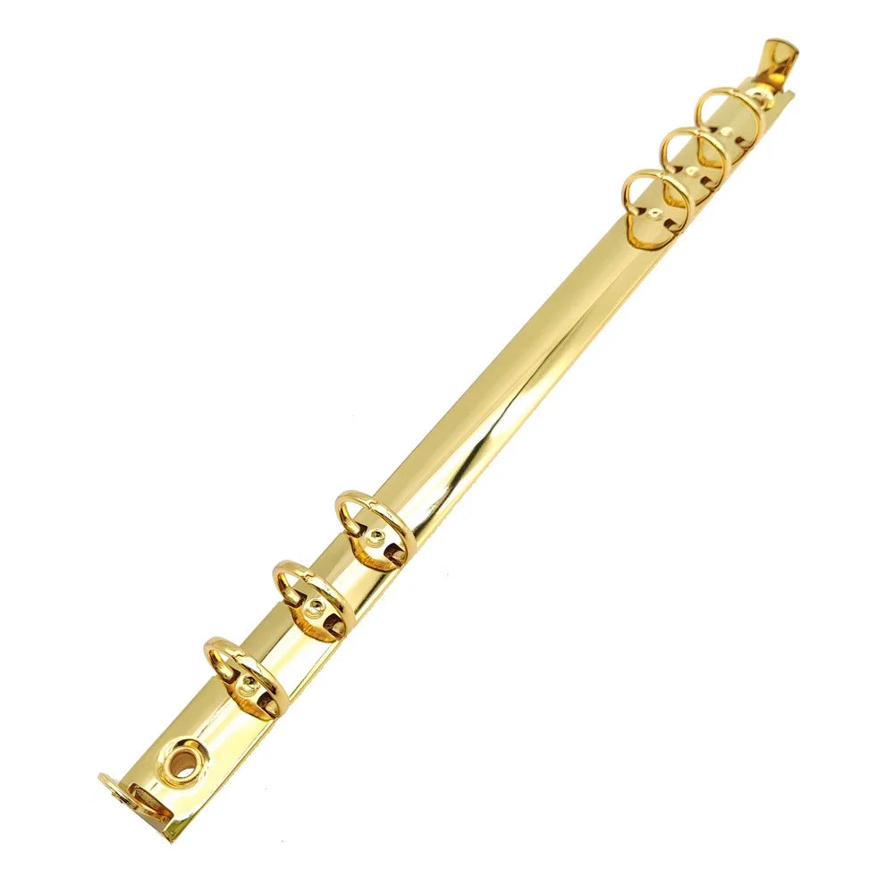 Large Capacity A5/A6 Gold Metal Binder 6-Ring Hollow Clamp Stationery Accessory with Golden Metal Folder