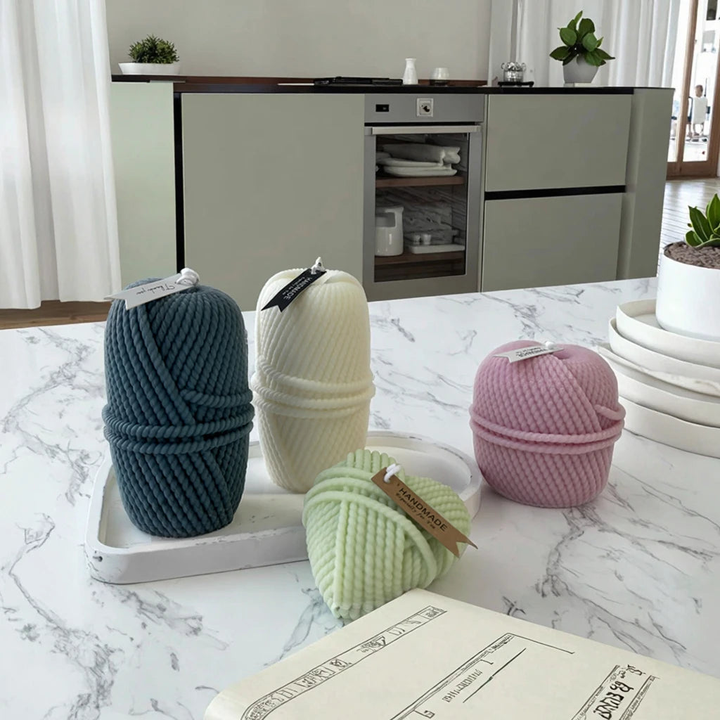 Woolen Pillar Silicone Mold Handmade Aromatherapy Pillar Lovely Ambiance Decorative Candle Molds