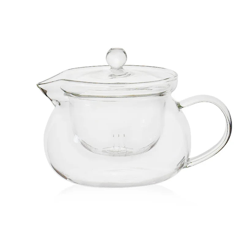 Luxury Handmade Borosilicate Glass Tea Kettle with Removable Loose Tea Filter Eco-Friendly Stylish Teapot Design