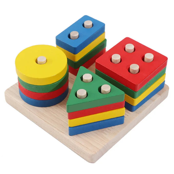 Educational Early Education Set Column Baby Geometric Intelligence Board Shape Matching Block Toys Teaching Enlightenment Toy