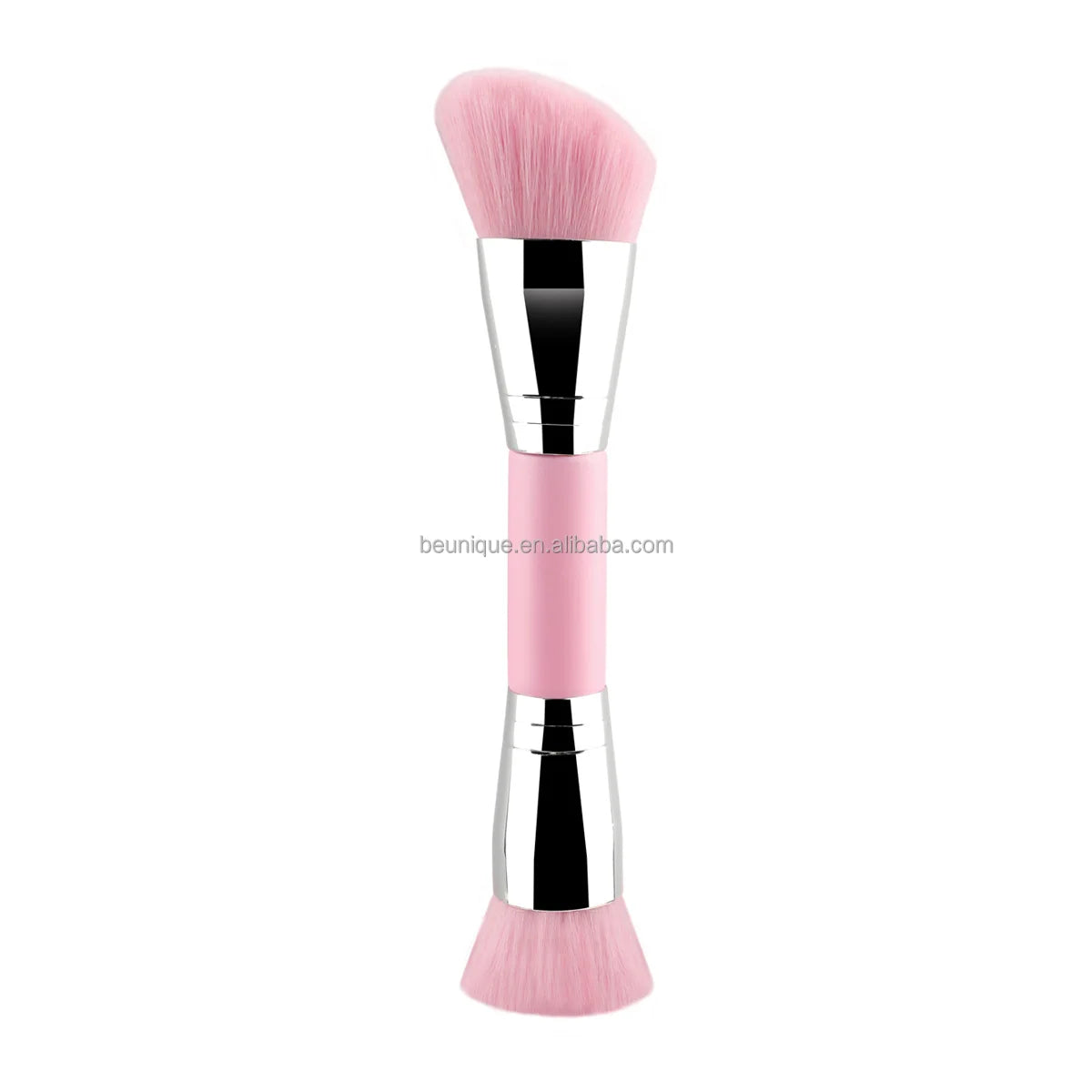 Professional 2 in 1 Single Fluffy Buffing Brush Private Label High Quality Angled Flat Double Ended Head Makeup Foundation Br