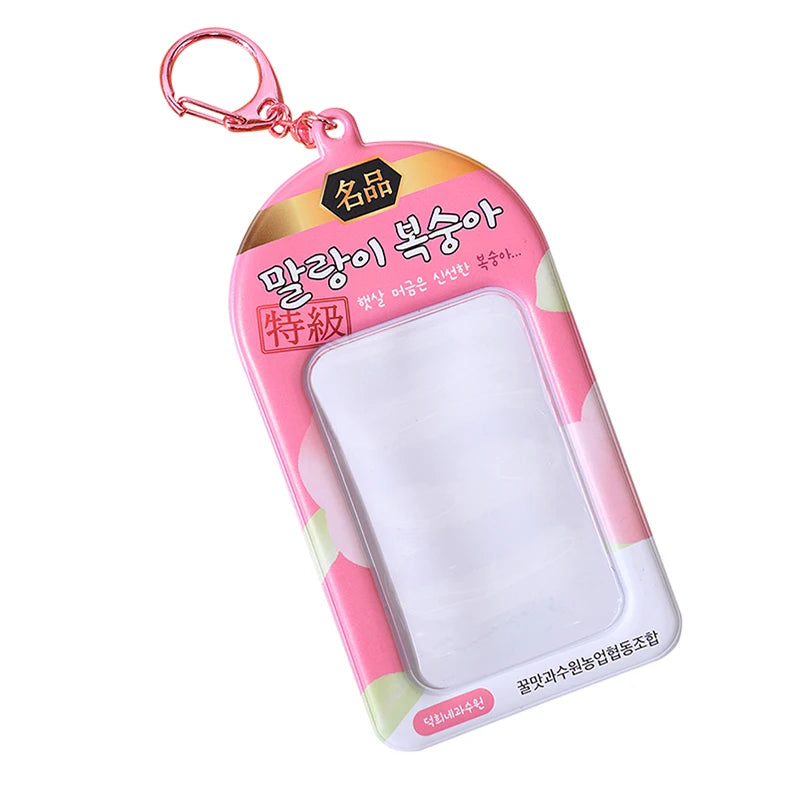Cute Korean Kpop Card Holder PVC Photocard Collect with Kpop Key Chain