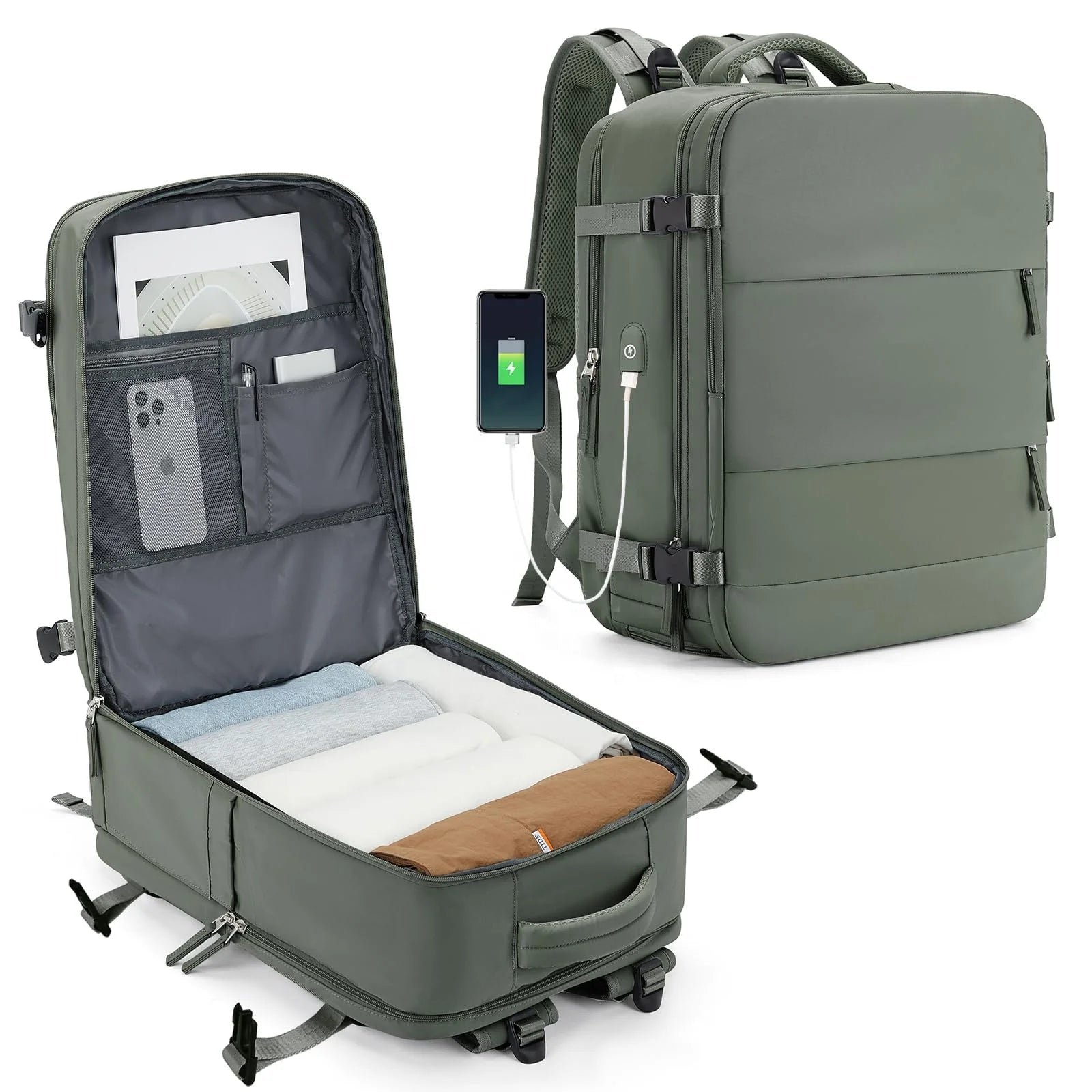 Custom Logo Light Carry on Folding Hand Luggage Wholesale Large Laptop Business Waterproof Men Women Travel Backpack with USB