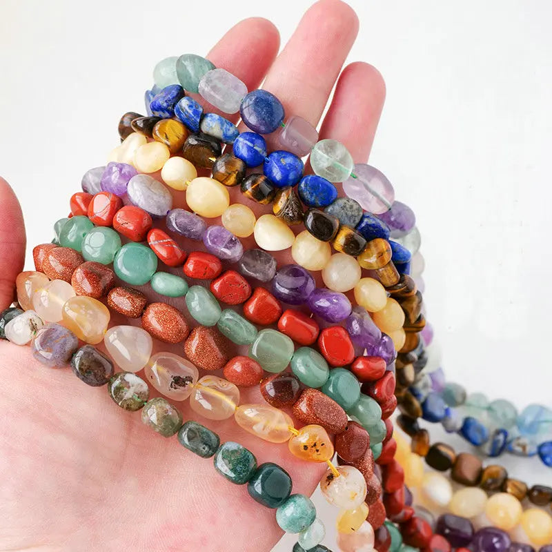 Natural Healing Crystal Gravel Semi-Finished Raw Stone Polished Irregular Tumble Gemstone for DIY Bracelet Necklace
