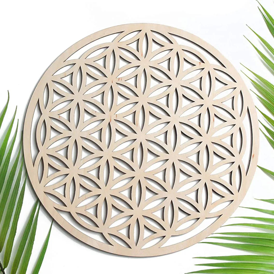 11.8 Inch Wooden  Chakra Banner Crystal Grid  Flower Life Seed Life  Sacred Geometry Art Wall Home Decoration