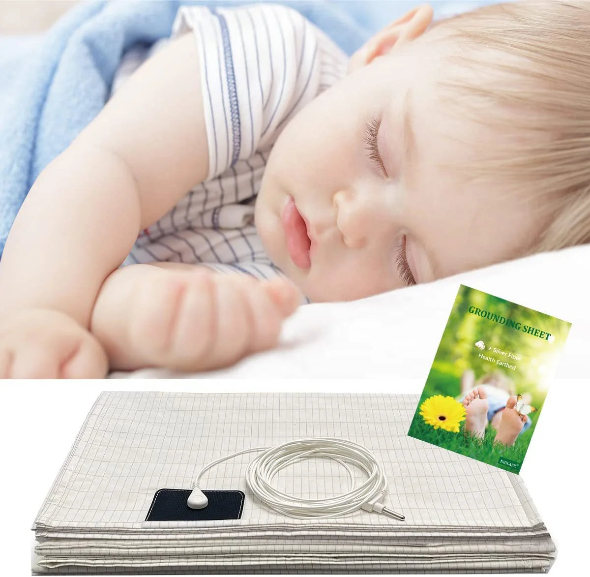 Cotton Earthing Grounding Bed Sheet Printed Pattern for Home Hospital and Hotel Use with Stitching Technics