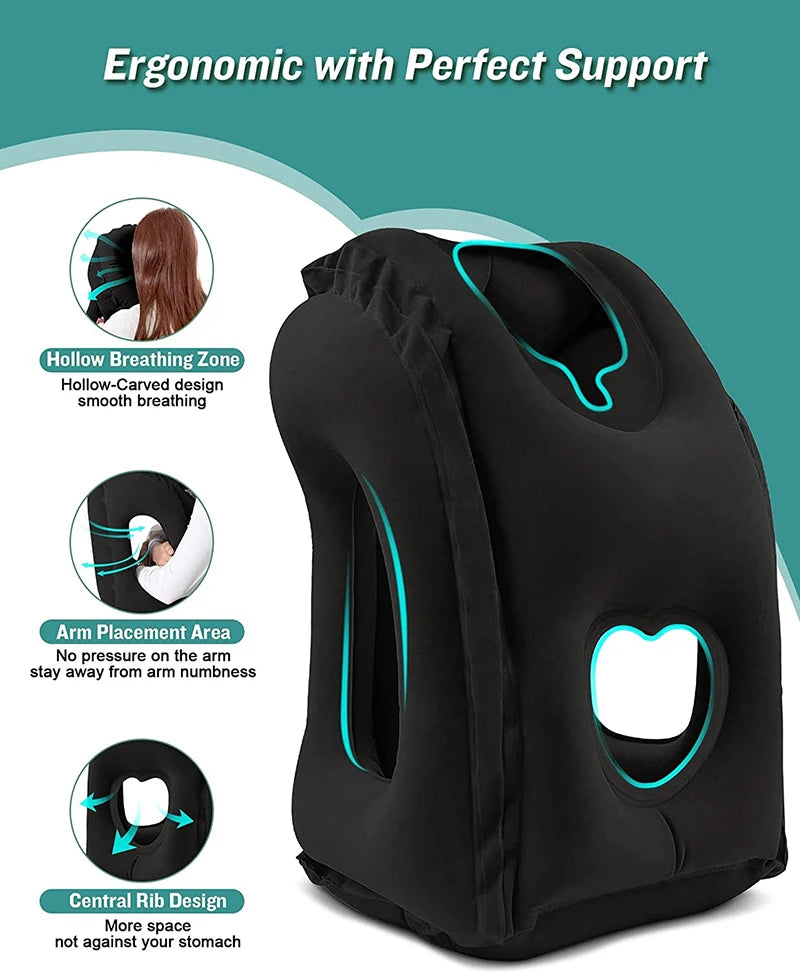 Multifunction Kids Travel Pillow Inflatable Leakage-free Neck Relief Pillow for Airplane Home Use