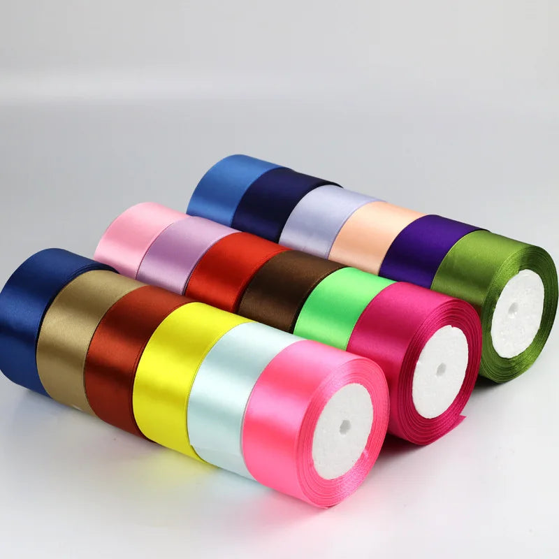 40 mm Single Face Satin Ribbon 4 cm Wide 25 Yard Long Silk Satin Ribbon for  Flower Wrapping