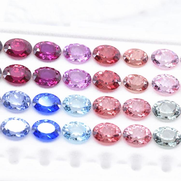 Hot Sale Lab Grown Sapphire Oval Green Orange Cornflower Sapphire Pigeon Blood Ruby Tourmaline Red Ruby for Jewelry