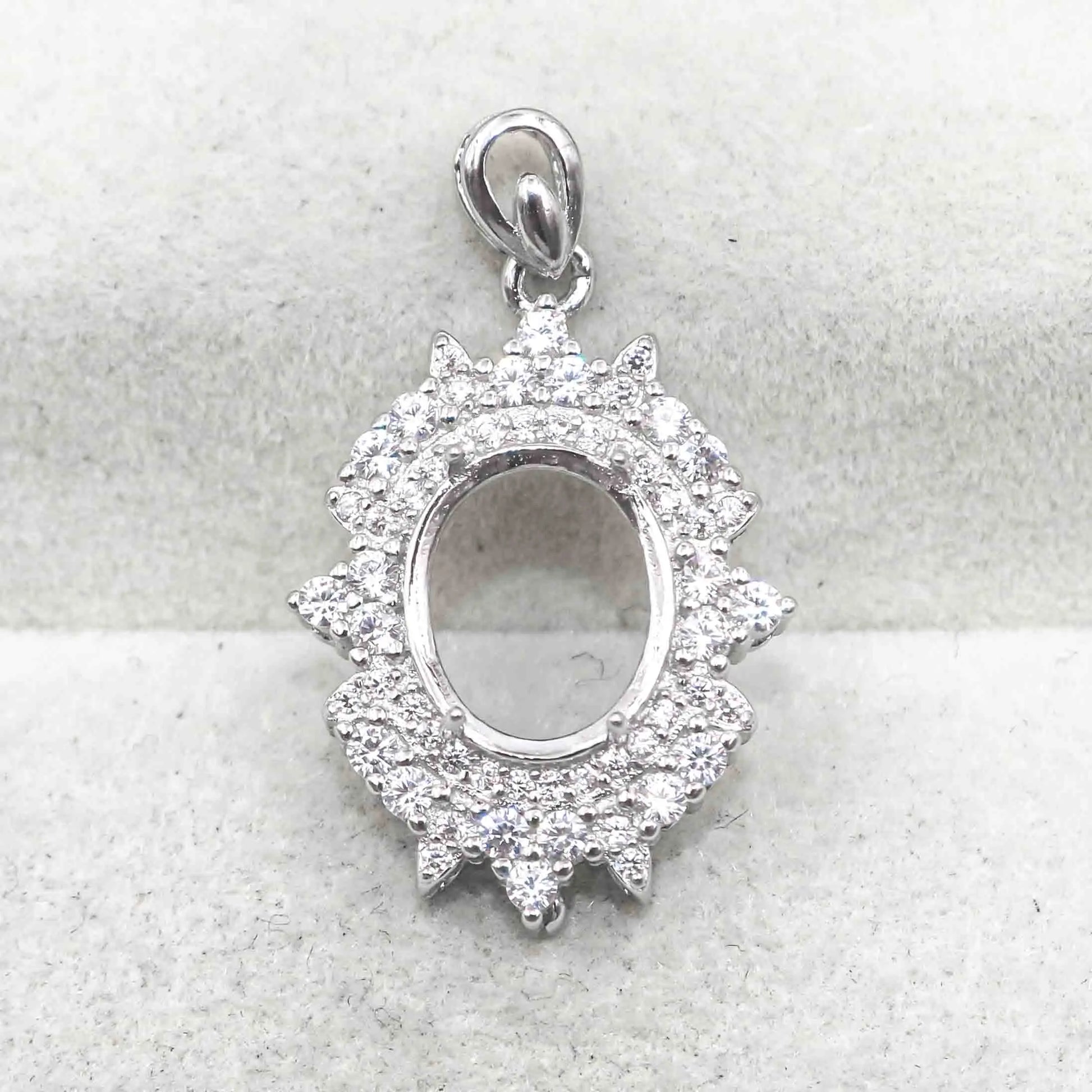 Sterling Silver 9*11mm Semi Mount Pendant Empty Frame Blank Support Setting S925 Base Holder Without Center Stone for DIY Inl