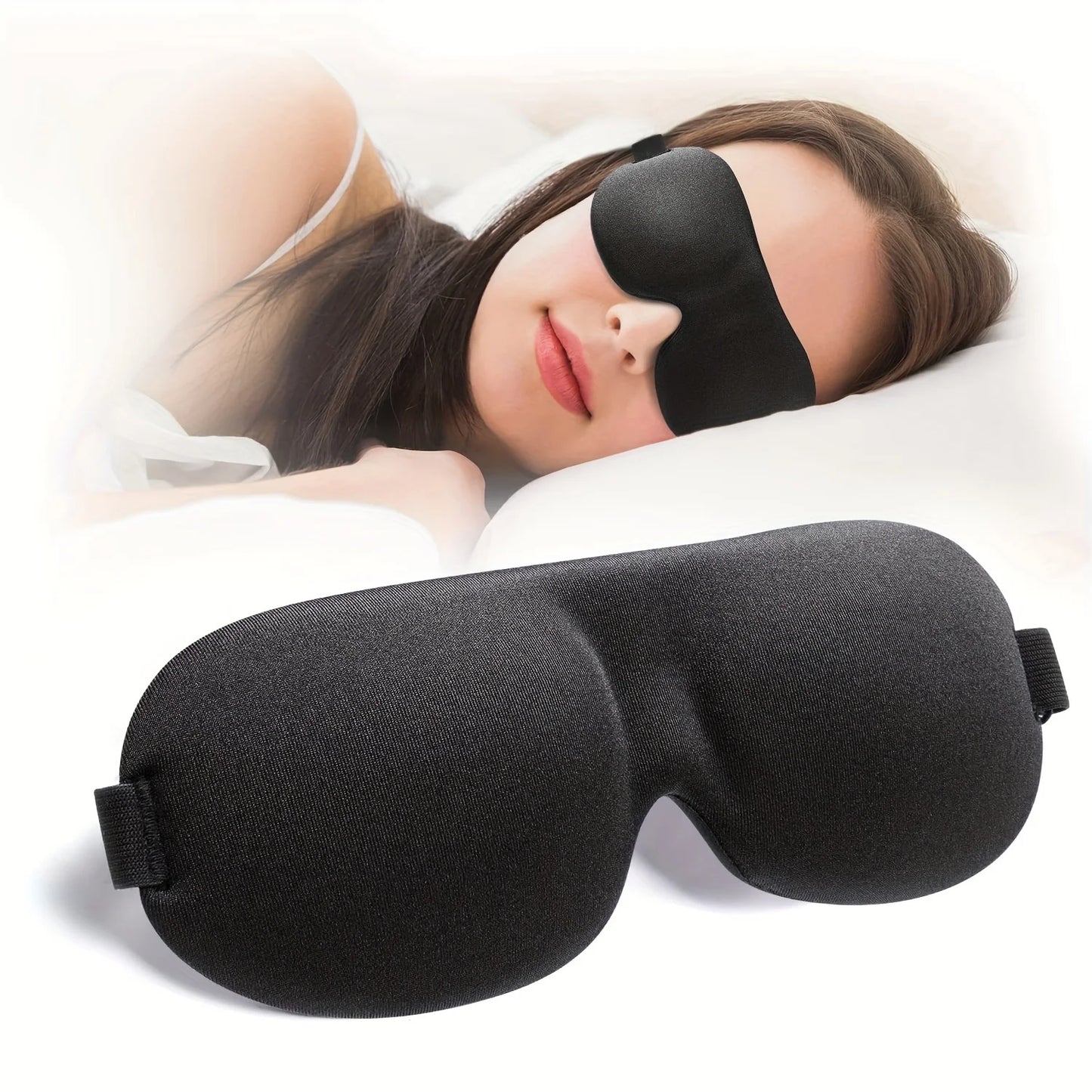 Custom Black 3D Sleeping Eye Mask for Men Women Sleeping
