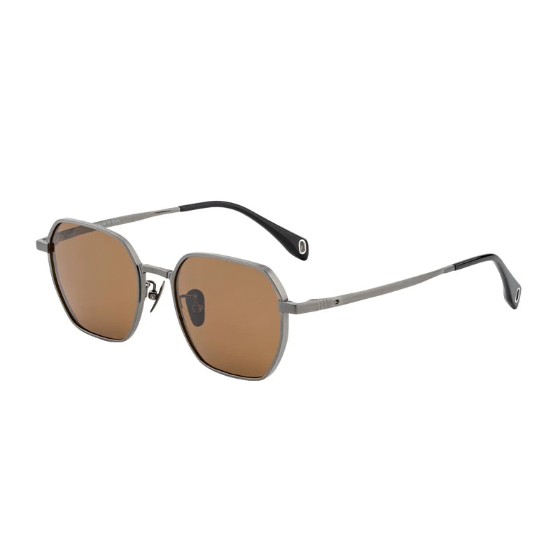 Pinhui Fashion Retro Vintage Unisex % IP Pure Titanium Polarized Sunglasses Model 1009