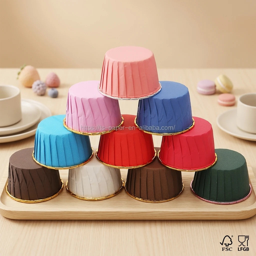5*4cm 100pcs/bottle Customizable Polka Dot Disposable Soy Ink Printed Easy Separated Rolled Rim Paper Eco-Friendly Cake Cup
