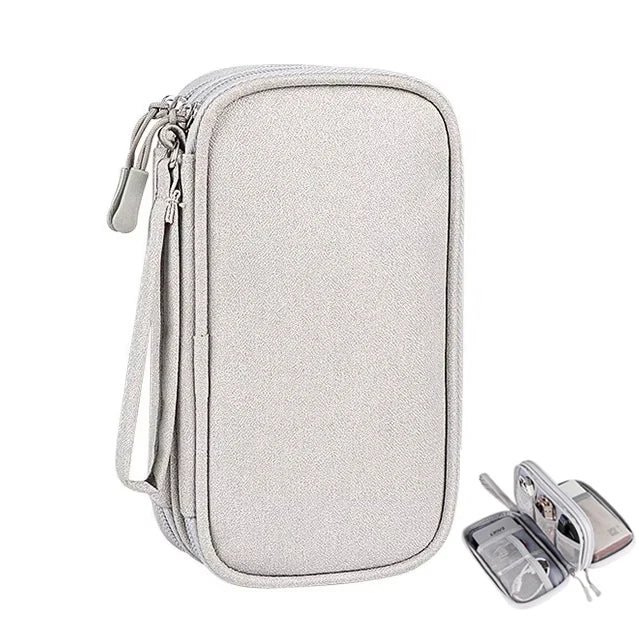 Fashionable Multi-Layer Waterproof Storage Bag for Digital Accessories Protective Case for Disks Zipper Portable Charger Cabl