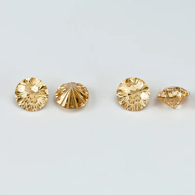 Xingyue Top Quality Loose Gemstone Noble  Gold Color Moissanites Diamond VVS Clarity Firework Cut Moissanite  Jewelry