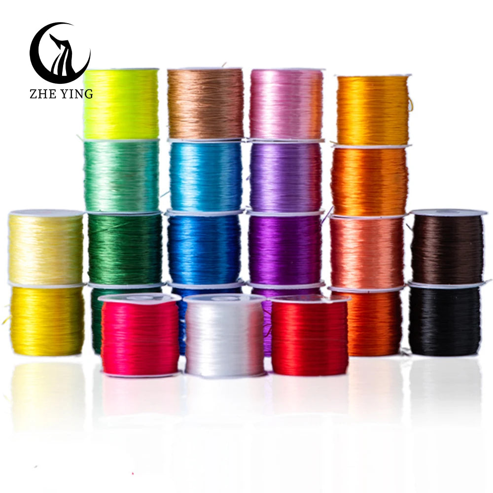 Zhe Ying Flat Transparent Elastic Crystal Line Beading Cord String Thread for Jewelry Making Elastic Thread