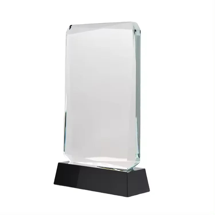 Factory Wholesale Cheap K9 Blank Crystal Trophy Award Custom Logo Glass Base Crystal Trophy