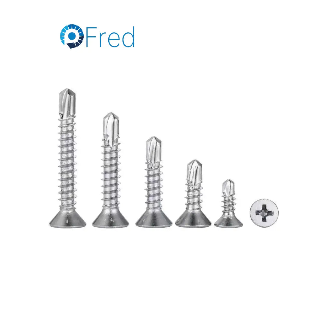 Customized Blue White Zinc Coated CSK Self Tapping Flat Head Drilling Screws DIN7504P ISO FRED Guangdong Steel Stainless Stee