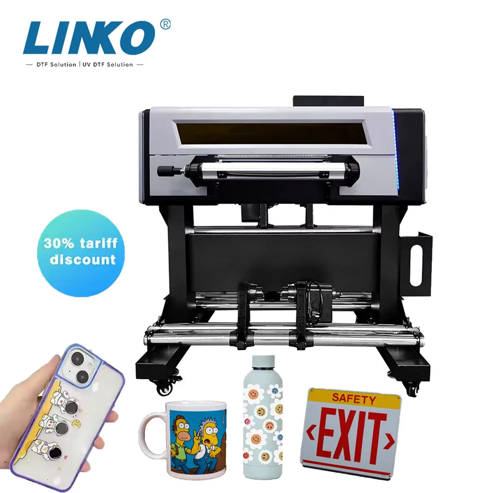 LINKO A2 All-In-One Uv Gel Nail Sticker & Film Transfer Laminator UV Printer with New Ink 420mm Large Crystal Machine
