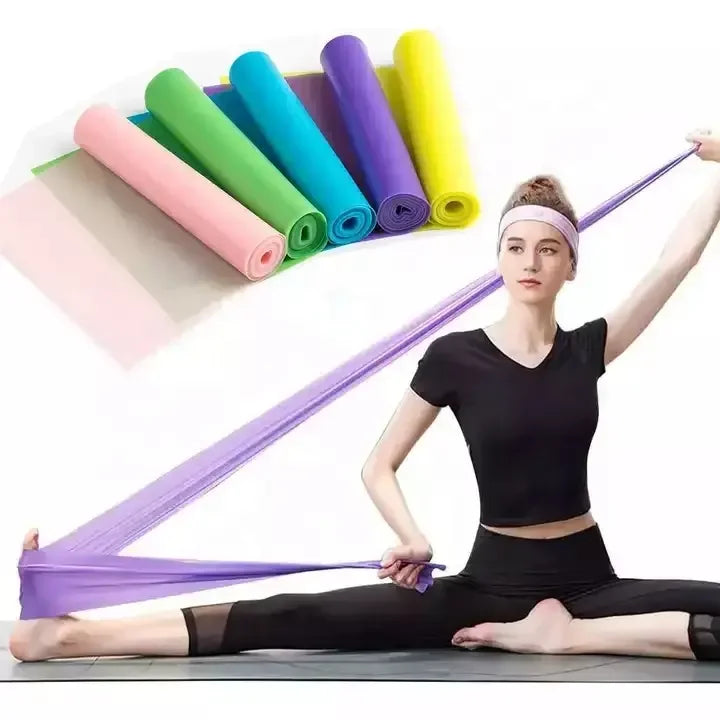 Low MOQ Colorful Ready Stock Latex Free Yoga Bands Custom Logo Flat Resistance Band Exercise Rubber TPE Stretch Bands