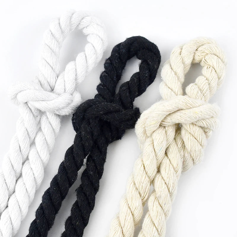 Meetee KY338 5-20mm Fashion Durable Handmade Braided Cotton Rope Bag Three Strand Twisted Rope DIY Home Textile Accessories