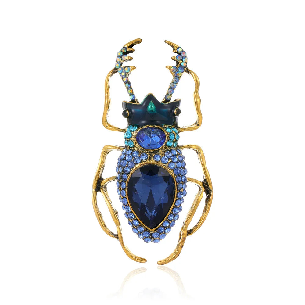 DRAL1094 Punk Style Beetle Studded With Diamond Brooch Insect Insect Alloy Pin Coat Chest Flower