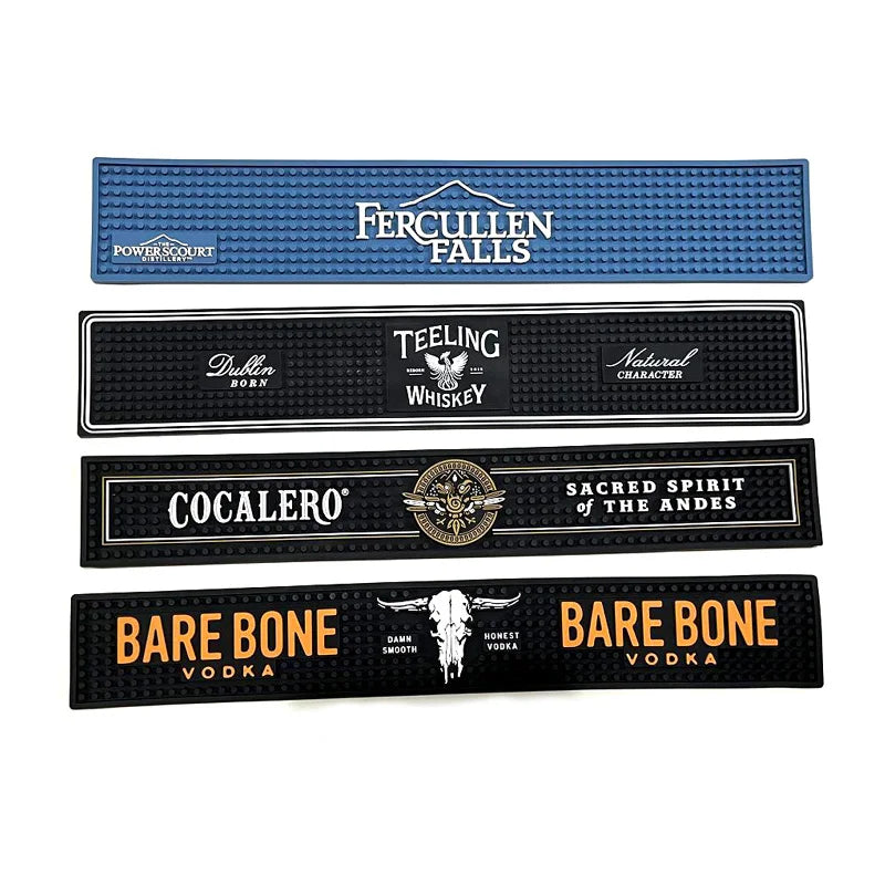 60x15cm Branded Advertising Bar Counter Mat Bat Rubber with Logo
