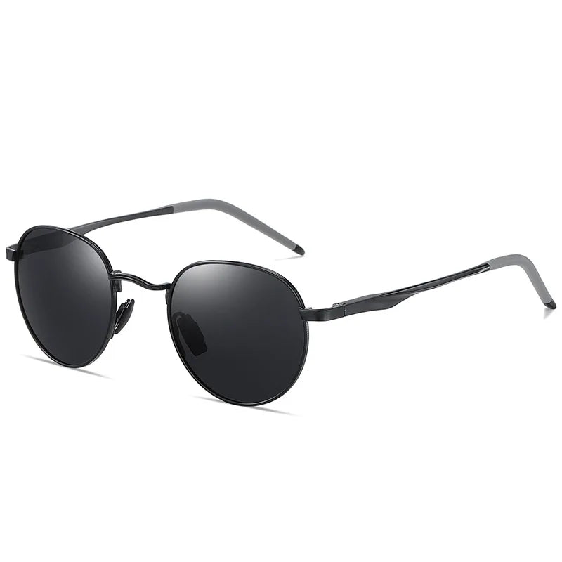 Retro Polarized Sunglasses Round Sunglasses Reflective Aluminum Magnesium Sunglasses
