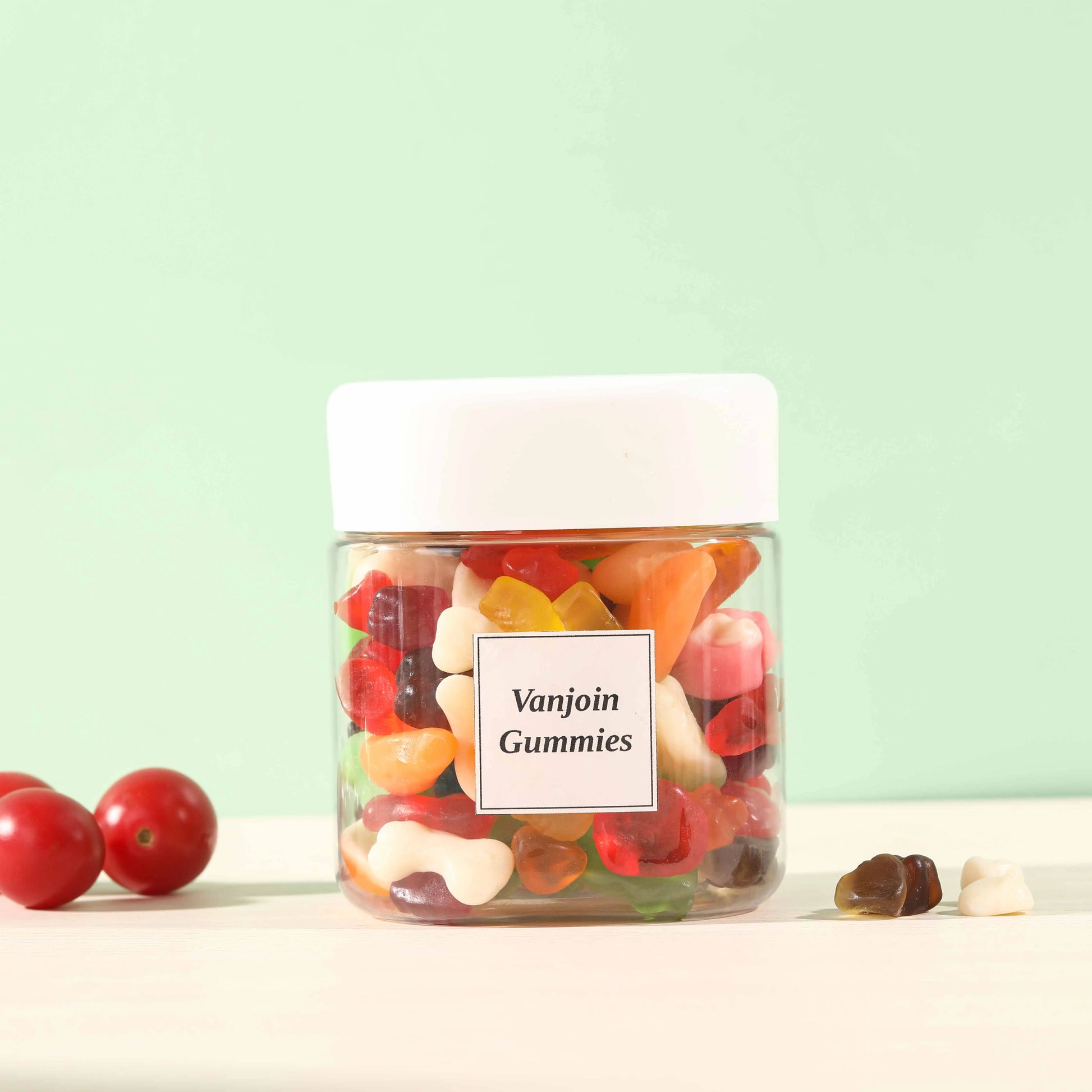 Empty Plastic PET square Jar 550 ml Soft Sweets Jelly Drops Candy Storage Jar Custom Labels logo Printing
