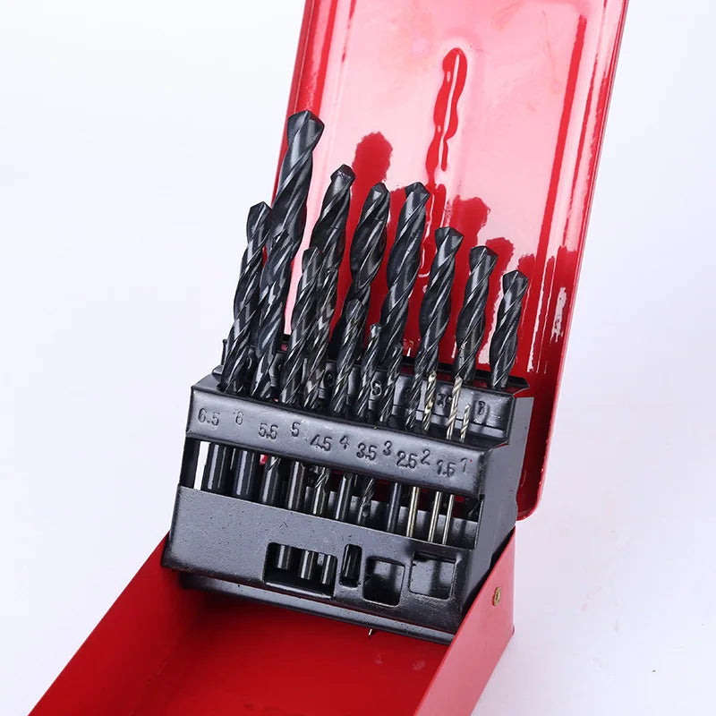 PMS 25PCS 1-13mm HSS Twist Drill Bits Set Box for Hardened Metal Stainless Steel Drilling Gold