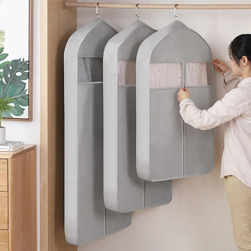 3D Clothes Dustproof Clothes Cover Garment Dress Hanging Organizer Protector Wardrobe Garment Suit Dress Coat Dust Bag Suppli