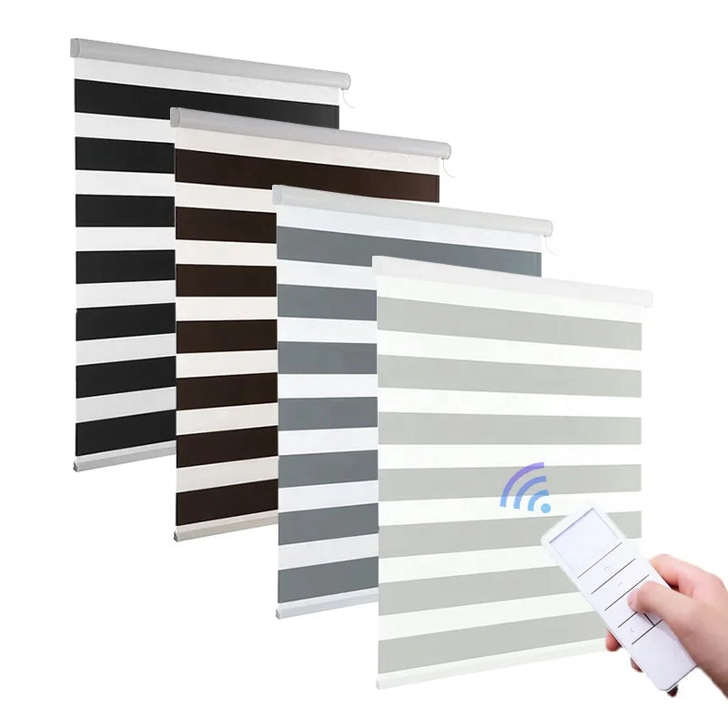 Smart Shades Horizontal Blinds Remote Control Electric Zebra Blinds