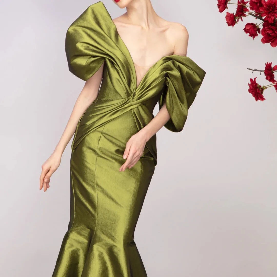 AL1182 2025 Satin Gown Elegant Turquoise Green Wedding Evening Dresses with Crystal Decoration Hot Sale Bridesmaid Dresses