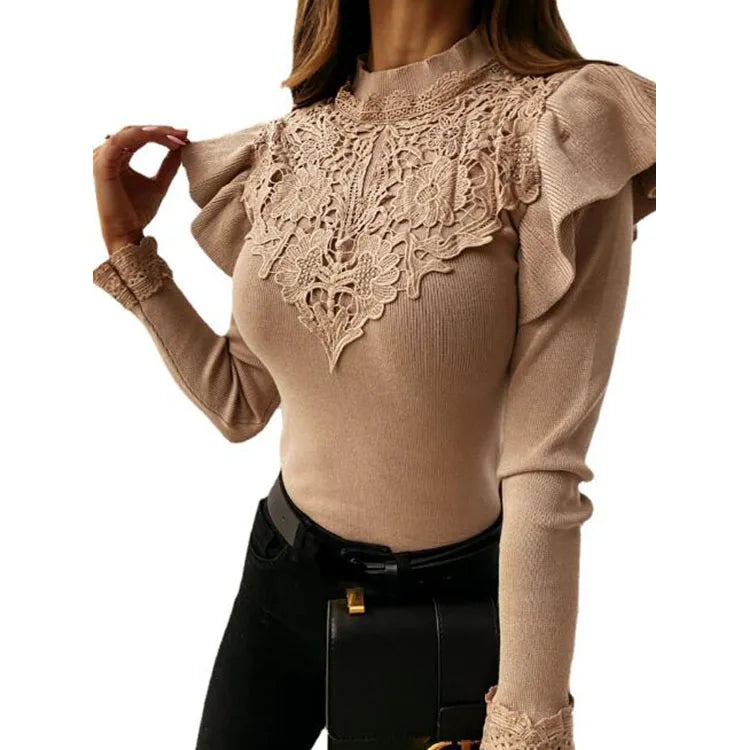 Women Autumn and Winter Knit Patchwork Clothing Plus Size Turtleneck Warm Long Sleeve Pullover Knitted Sweaters for Womens 20