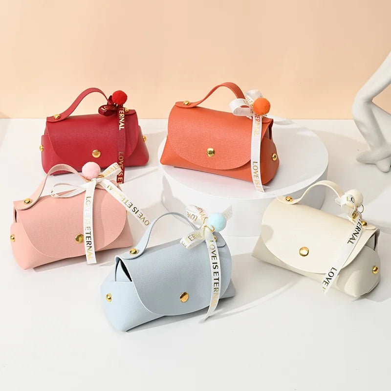 Wedding Candy Box High-Grade Faux Leather Ins Style Hand Gift Candy Packaging