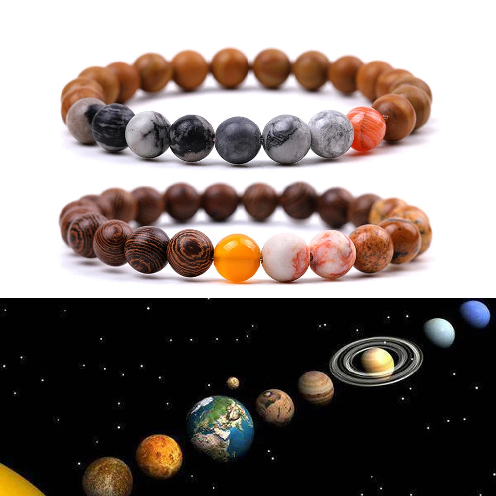 2024 Wholesale Ladies Men's New Trendy Star Universe Wenge Healing Crystal Beaded Bracelet Natural Stone Stretch for Christia