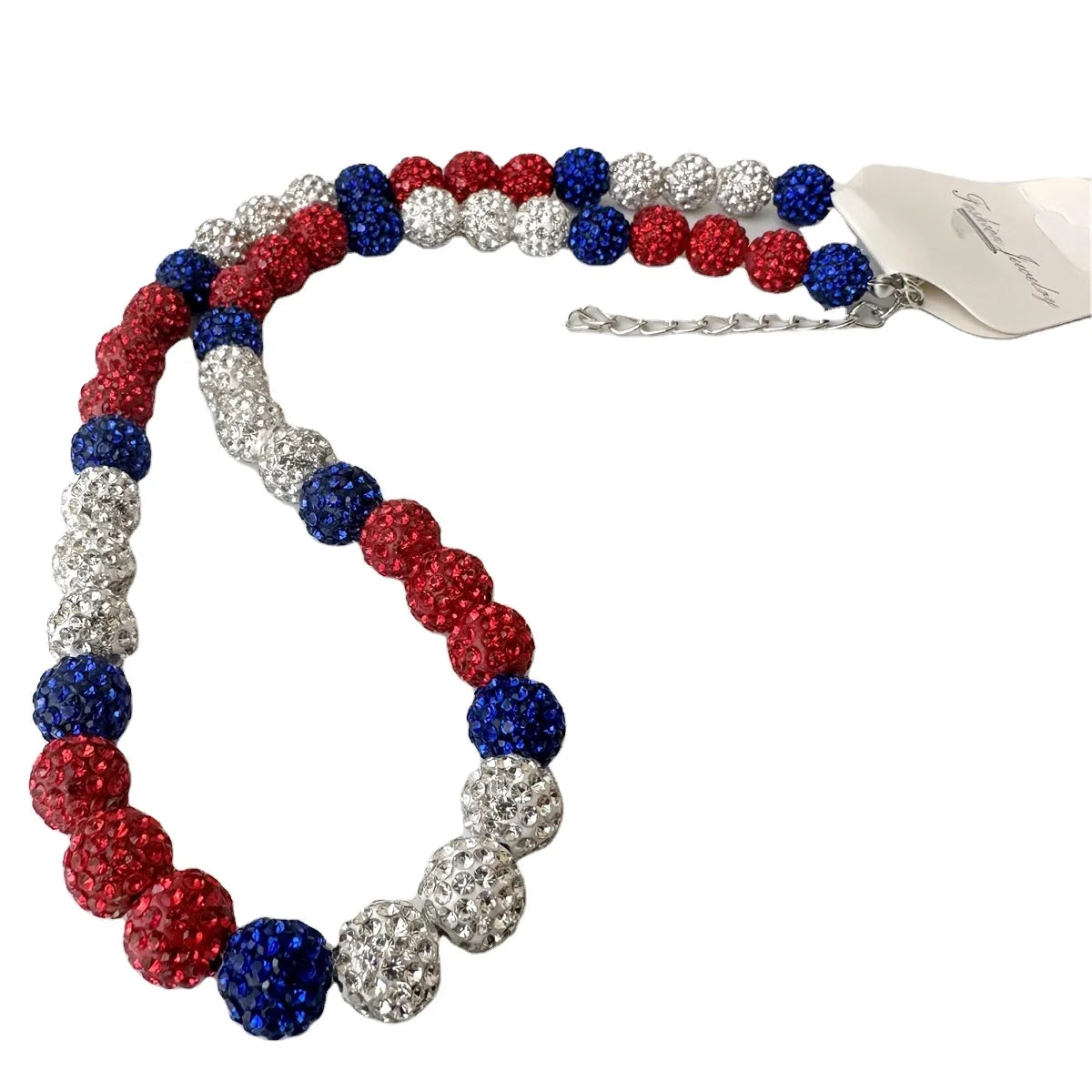 Rhinestone Baseball Inspired Beaded Necklace Necklaces for Baseball Team Lovers