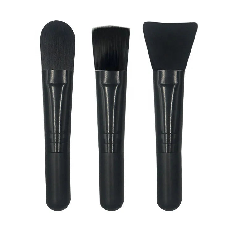 Portable Black Facial Mask Brush Soft Bristles Mud Mask Applicator for Clay Mask Oils Foundation