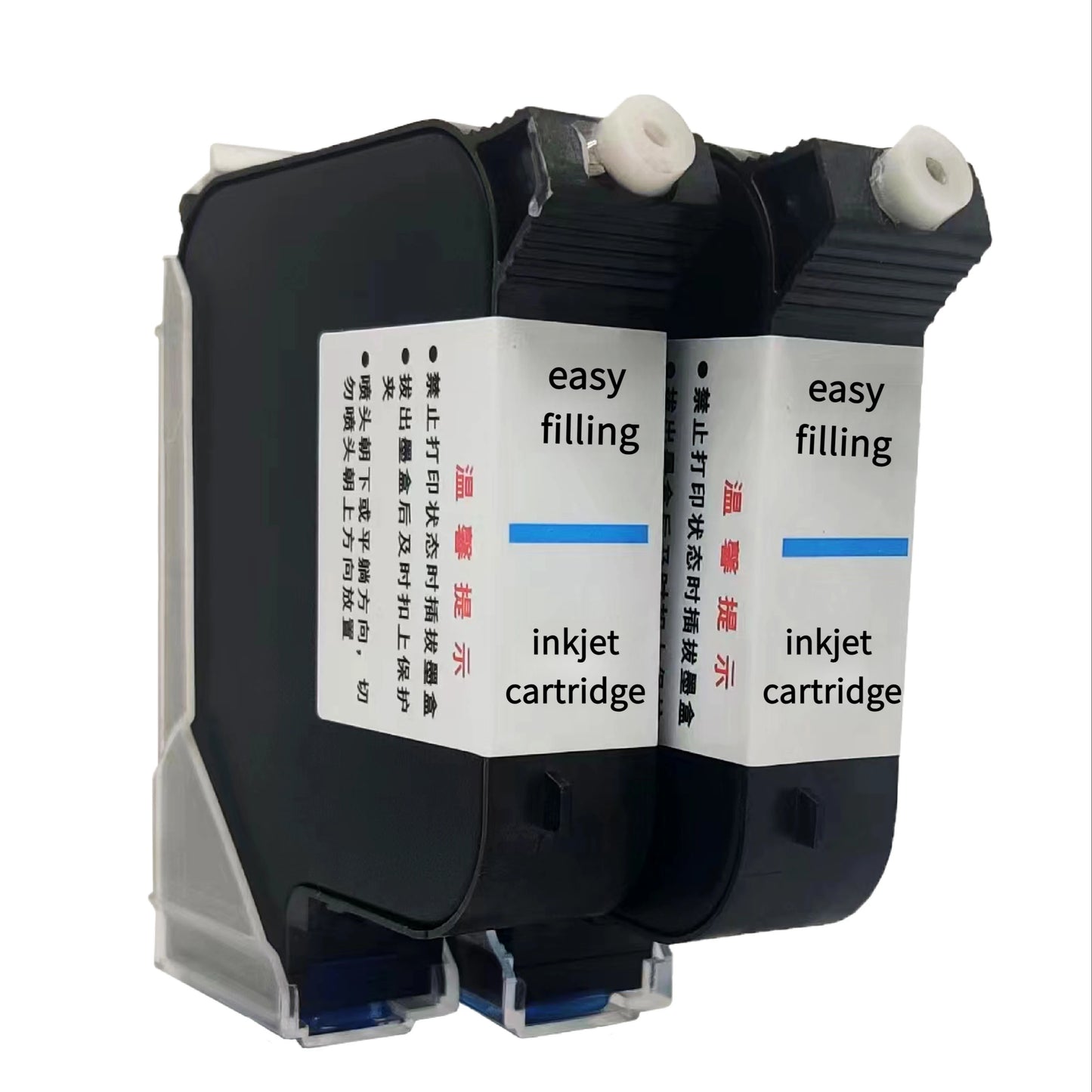 EF254S Refillable Solvent Black Ink Cartridge for Handheld Inkjet Printer - 1 Inch 25.4mm - for Large Character Coder 600DPI