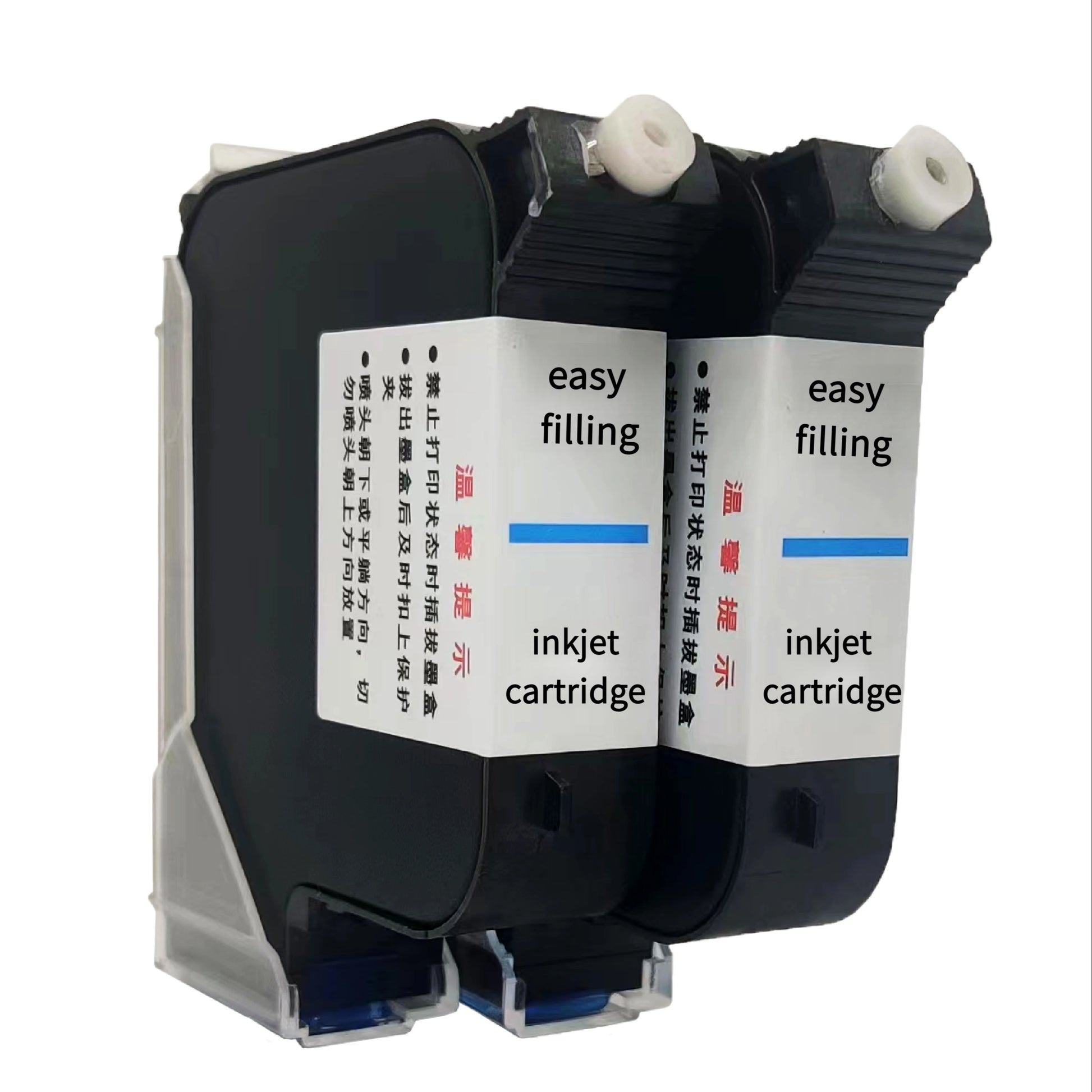 EF254S Refillable Solvent Black Ink Cartridge for Handheld Inkjet Printer - 1 Inch 25.4mm - for Large Character Coder 600DPI