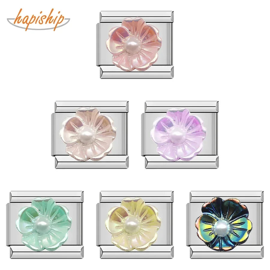 Hapiship Italian Charm Bracelet Flowers Suitable for 9MM Italian Bracelet Wholesale Bracelet Jewelry DJ295