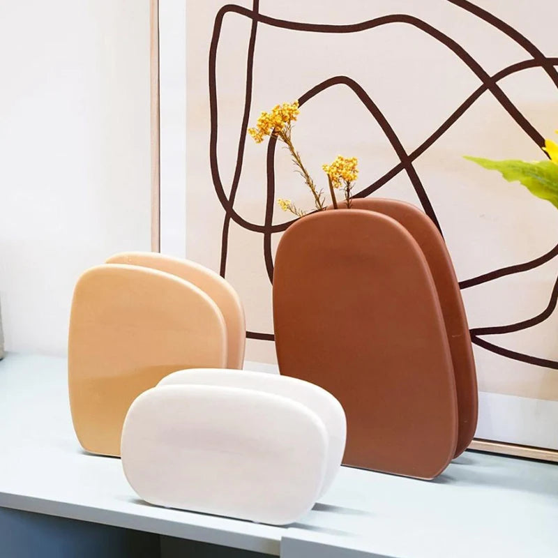 New Design Unique Nordic Morden Creative Minimalist Vase Living Room Hotel Indoor Home Decor Ceramic Decoration Flower Vase