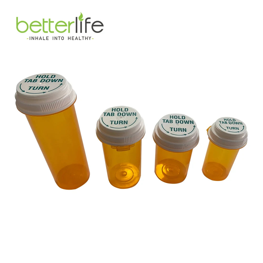 Health Care Bottles 10DR 13DR 20DR Medicine Bottles Push Down Turn Pill Thumb Bottles  with Child Resistant Cap