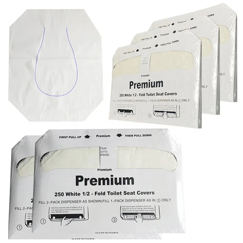 Hygienic Disposable Toilet Seat Covers Half Fold Toilet Protect Seat Cover for Public Travel