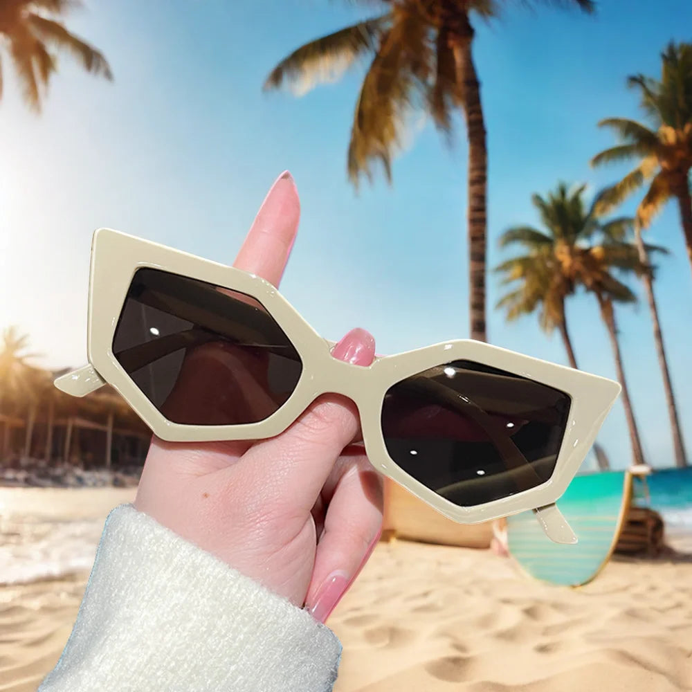 13124 Fashion Cat Eye Candy Colors Sunglasses Women Retro Brand Designer Punk Eyewear Men Trending Sun Glasses UV400 Y2K Ocul