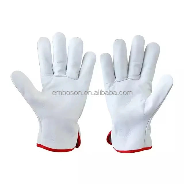 Custom Cowhide Leather Full Finger Driver Gloves Waterproof Wear Resistant Puncture Protection Unisex for Fishing Outdoor