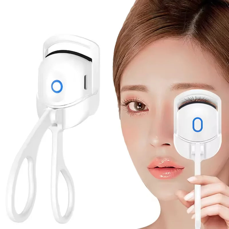 USB Charging Pink White Electric Heated Eye Lash Perm Eyelash Curls Makeup Tools Thermal Eyelash Curler